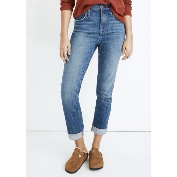 Madewell Denim - Madewell Women’s The High Rise Slim Boyjean Size 27 Denim Stretch Zipper Pockets